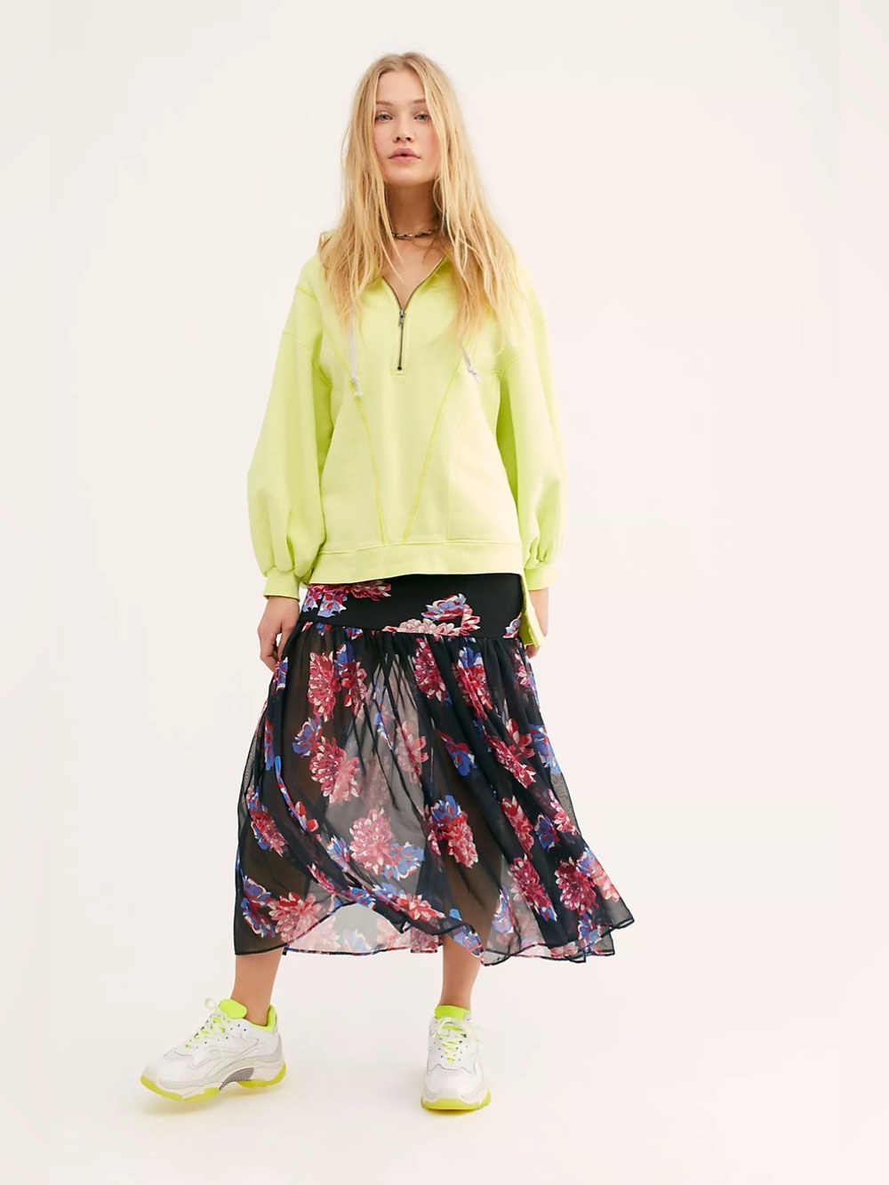 Free People Ruby’s Forever Floral Drop Waist Maxi Skirt XS NWOT